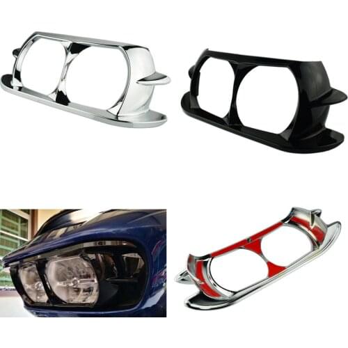 Motorcycle Front Headlamp Headlight Trim Outer Fairing Cover Frame Bezel Scowl Surround for Harley Road Glide FLTR 2015-2019
