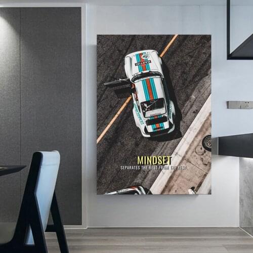 Porsche Mindset sport car racing poster wall art canvas poster modern modular home living bedroom decoration frames