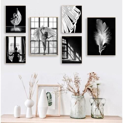 Guardian Angel Poster and Print Angel Woman White Wings Wall Art White Feather Canvas Painting Scandinavian Decoration Pictures