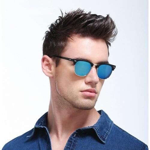 Vintage Polarized Sunglasses Women Men Semi-Rimless Brand Designer Half Frame Sun Glasses Classic Oculos De Sol UV400
