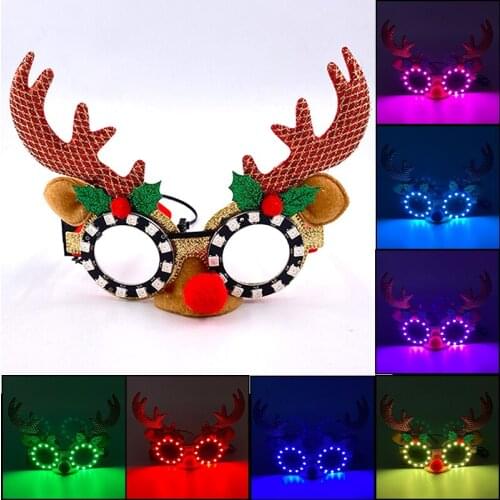 New LED Glasses Christmas Party Glasses LED Luminous Glasses Glow DJ Night Club Decoration Festival Kids Christmas Gift