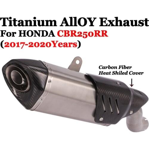 Titanium Alloy Slip On For Honda CBR250RR 2017-2020 Motorcycle GP Exhaust Pipe Escape Modified Muffler Mid Link Pipe DB Killer