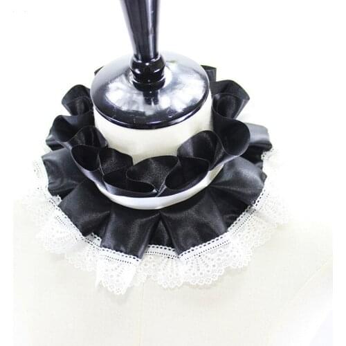 Vintage Handmade Ruffles Victorian Stand Ruffled Collar Gothic Neck Ruff Collars For Party