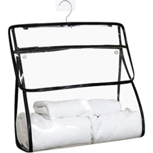 Waterproof Transparent Bathroom Storage Bag for Clohes Phone Hanging Hook Shower Bags Home Dormitory Bath Organizer