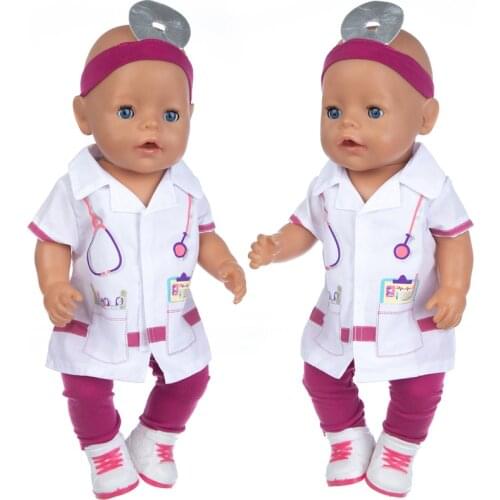 HIgh Quality White Suit Doll Clothes Fit 17 inch 43cm Doll Clothes Born Baby Suit For Baby Birthday Fistival Gift