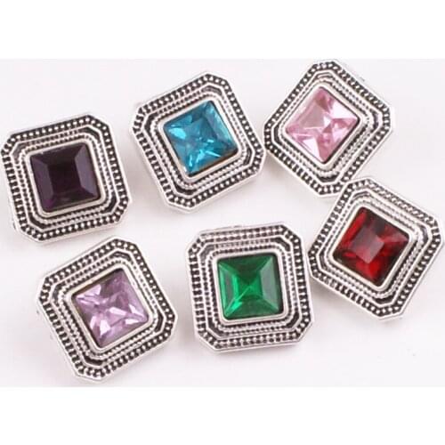 XH387 12mm Square Metal Snap button jewelry