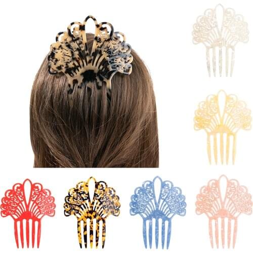 Vintage Hair Combs Women Colorful Acetate Hair Accessories Faux Tortoise shell Hair clips Flamenco dancers Headdresses jewelry