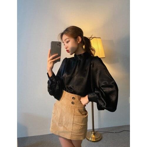 Shoulder Strap Ruffle Top Retro Sexy Top 2021 Spring and Autumn New Solid Color Slim Fashion Top Lady Casual Top Womens Clothing