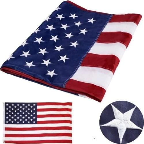 American Flag Stars Sewn Stripes USA Flag Embroidered American Flags Premium Nation Flags and Banners Decor, 90*150cm