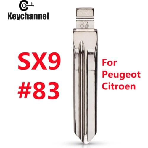 10PCS NO.83 KD Blade Metal Uncut Blank Flip Folding Remote Key Blade Replacement Car Blank SX9 Key Blade For Peugeot Citroen Key