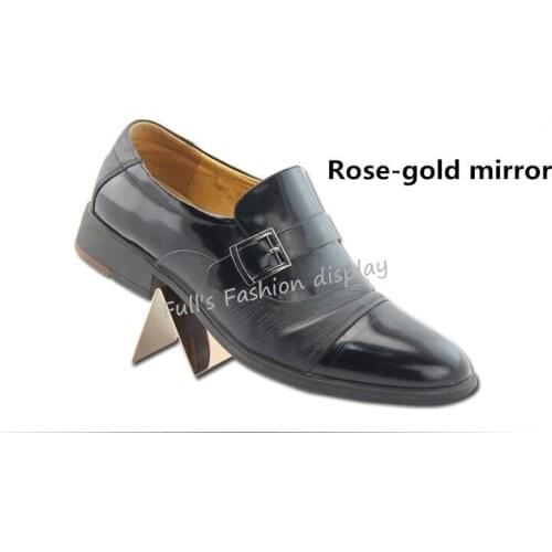 10pcs fashion simple V-type Rose gold stainless steel shoe tree display rack holder shoes care showing stand shoes display stand