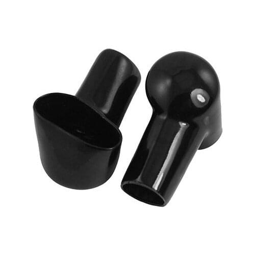 10 x Black 27mm Dia Smoking Pipe Style Battery Terminal Boots Insulate Caps