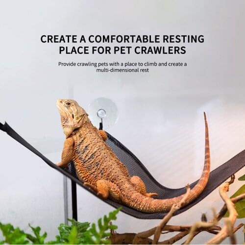 2 Pcs Breathable Mesh Reptile Pets Hammock Cot Bed Lizard Hanging Bed For Geckos Bearded Chameleon With 3 Suction