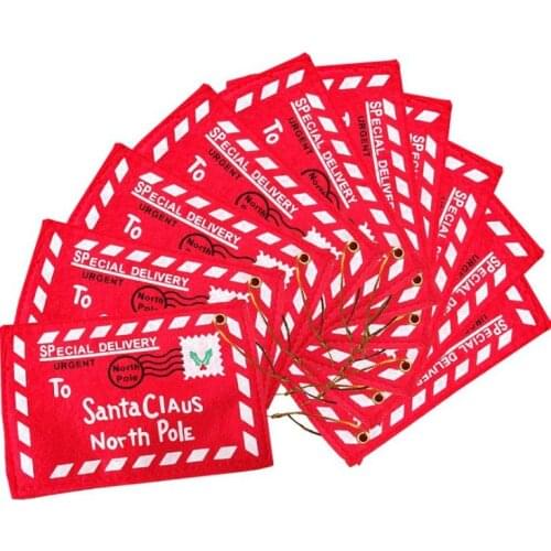 200Pcs Non-woven fabrics Merry Christmas Envelope Candy Gift Bag for Children Santa Claus Gifts Embroidery XMAS Ornament SN2115
