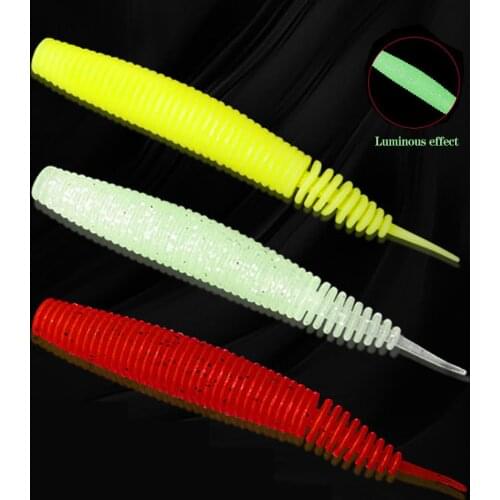 2020 Best Plastic Worms 9.5cm 6.5g 6Pcs Bee Pupae Fishing Soft Bait Sea Fishing Worm Swimbaits Flying Poop With Needle Tail