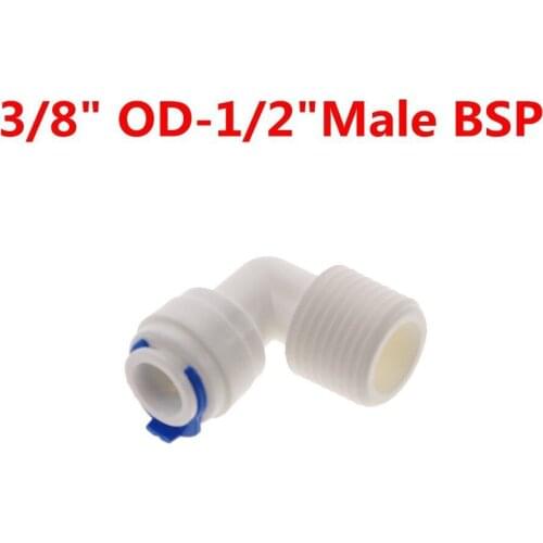 3 Pieces 3/8" OD Tube - 1/2" Male Quick Connect Elbow Male BSP Pipe RO Water System Without trouble Of Nut