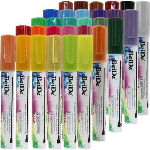 30 Pack 6mm Reversible Tip Liquid Chalk Markers for Blackboards -Chalk Markers for Chalkboards Signs, Windows, Blackboard, Glass