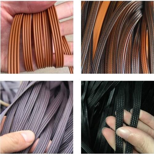 500G Coffee Gradient Four lines Flat Synthetic Rattan Weaving Material PE Rattan For Knit And Repair Chair Table Hammock etc