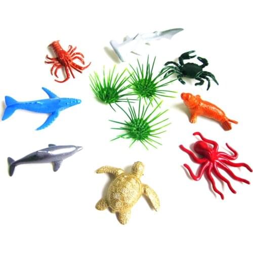 8 Style Animal Set Whale Shark Octopus Penguin Marine Life Sea Children Gift Dolphin Turtle Crab Model Toys