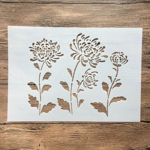 A4 29 * 21cm Flowers DIY Stencils Wall Painting Scrapbook Coloring Embossing Album Decorative Paper Card Template cake