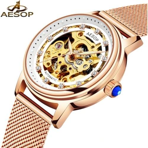 Relogio Feminino AESOP Women Watches Top Brand Luxury Bracelet Watch Womens Waterproof Fashion Automatic Mechanical Wristwatches