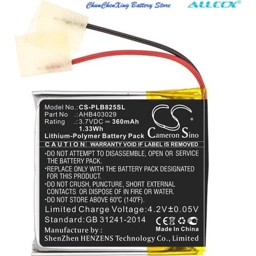 Cameron Sino 360mAh Wireless Headset Battery AHB403029 for Plantronics Voyager Focus B825,Voyager Focus B825-M