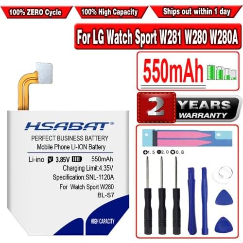 HSABAT 550mAh BL-S7 Battery for LG Watch Sport W281 W280 W280A (AT&T)