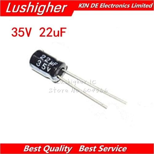 50PCS 35V22UF 5*7mm 22UF 35V 5x7mm Aluminum Electrolytic Capacitor DIP