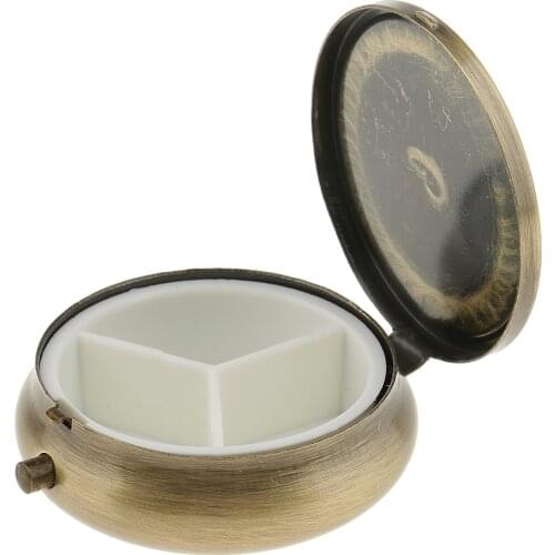 Antique 3 Slots Travel Portable Vitamin Organizer Medicine Storage Tablet Box Storage Case Trinket Container Pill Cases