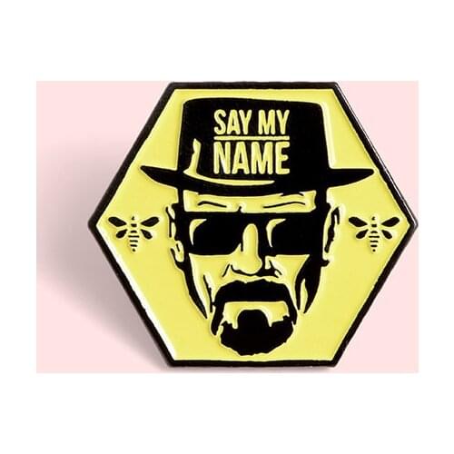 Say my name enamel alloy brooch "Custom Br Ba" badge fun all-match TV series clothes lapel punk jewelry good friend gift