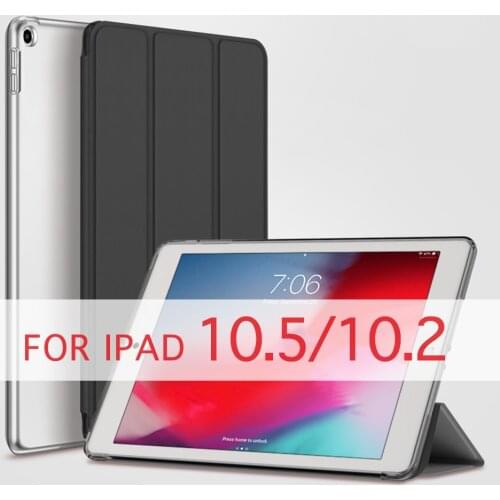 QIJUN Case For Apple iPad Pro 10.5 2017 Air 2019 Air3 10.5''/ iPad 10.2 2019 Funda PC Back Leather Smart Cover Auto Sleep