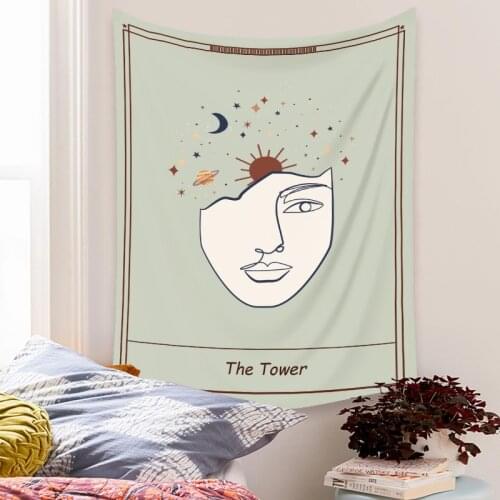 Home Divination Tapestry Wall Hanging Nordic Home Living Room Bedroom Background Decoration Mural Tarot Cards Tapiz Kawaii Decor