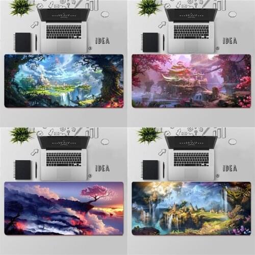 Gaming Mouse Pad Large Mouse Pad PC Gamer Computer Mouse Mat Big Mousepad Keyboard Desk Mat Fantasy Landscape XXL Mause Pad