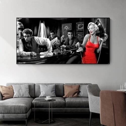 James Dean Marilyn Monroe Elvis Presley Canvas Paintings Posters and Prints Wall Art Pictures for Living Room Decoration Cuadros