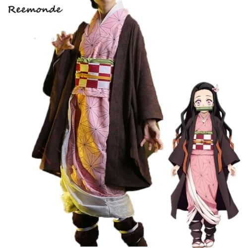 Demon Slayer: Kimetsu no Yaiba Zenitsu Cosplay Costume Kamado Tanjirou Kimono Agatsuma Zenitsu Uniform Synthetic Wigs Men Boys
