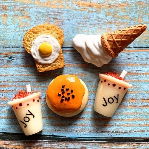 Food fridge magnet milk tea cookies bread ice cream decoration magnetic sticker home kitchen paste resion cute delicate