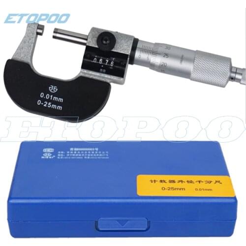 Best quality 0-25mm 0.01mm micrometer with counter outside micrometer thickness gauge measuring tool