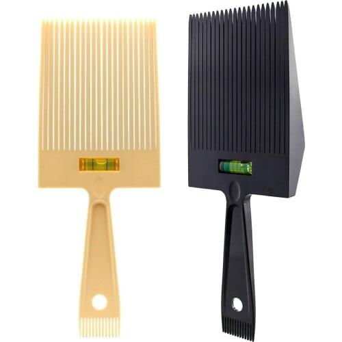 Men Barber Professional Round Tooth Flat Comb Hairdressing Cutting Hair Comb With Bubble Level Instrument Hair Styling Flat Comb