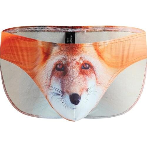 Men Underwear Briefs Sexy Low Waist Fashion Printed Breathable Smooth Elastic Underpants Male Panties Briefs