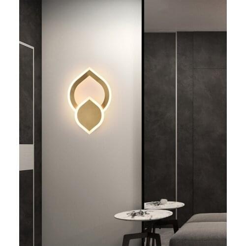 Nordic Living Room Background Wall Lamp Modern Minimalist Staircase Aisle Lamp Copper Bedroom Bedside Wall Lamp Decorative Lamp