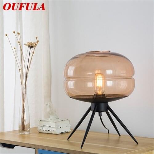 OUFULA Modern Table Lamp Design Nordic Art Glass LED Desk Light Creative Decorative for Home Bedroom Living Room Office