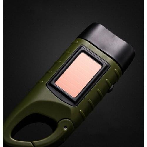 Portable Mini Emergency Hand Crank Dynamo Solar Charging Flashlight Rechargeable LED Light Lamp Powerful Outdoor Camping Torch