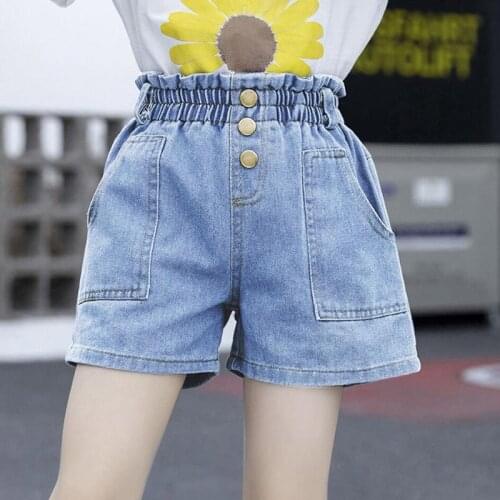 Summer Girls Cotton Denim Jeans Shorts For Kids Children Clothing Casual Cowboy Short Pants 4 5 6 8 10 12 Years Old New