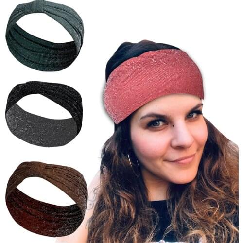 New Style Pure Colour Bow Crossed Hair Band Sporting Goods Yoga Antiperspirant Headband Hair Accessories