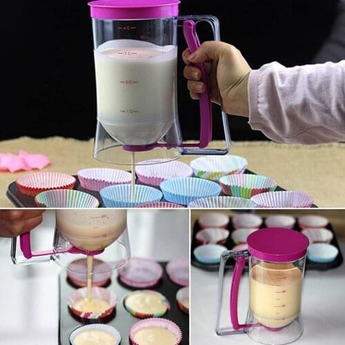 Manual Batter Dispenser Storable Control Measuring Label Plastic Baking Cupcake Tool Accessories Mixer