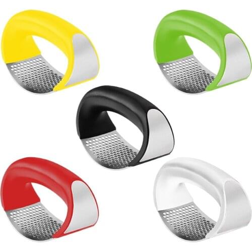 1pcs Stainless Steel Garlic Press Manual Garlic Mincer Chopping Garlic Tools Curve Fruit Vegetable Tools Kitchen Gadgets