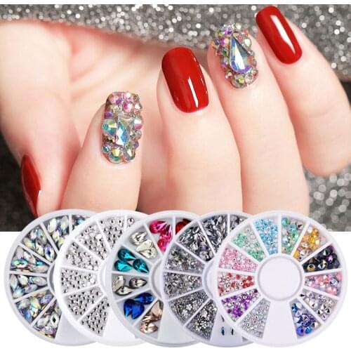 White AB Flatback Non Hot Fix Rhinestones Glitter Nail Art Rhinestones Dress Nail Art Rhinestones Strass Crystal Shoes DIY