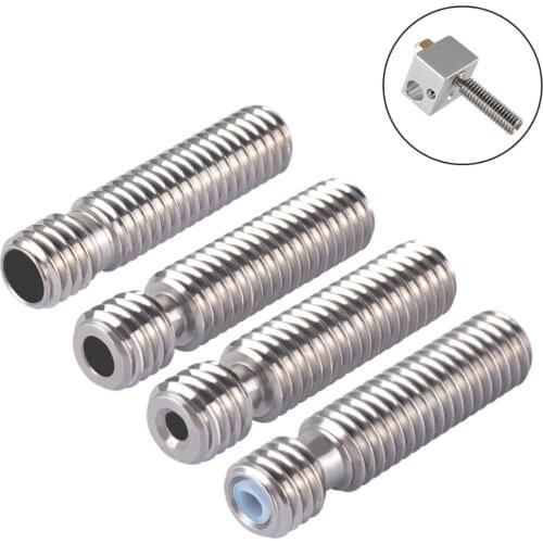 Mega 4PCS 3PCS MK8 Heat break Throat Stainless Steel 26mm M6 Full Thread For 1.75mm 3mm Filament 3D Printer Makerbot Hotend