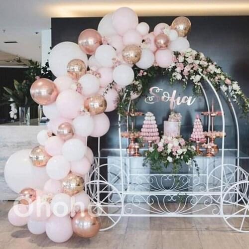 Pink White Rose Gold Balloon Arch Kit Engagements Wedding Marriage Baby Shower Birthday Party Decoration