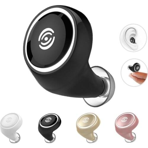 Universal Mini Wireless Bluetooth Earphone in Ear Stereo Sport with Mic Handsfree Single Headset Earbuds for iPhone Xiaomi Vivo